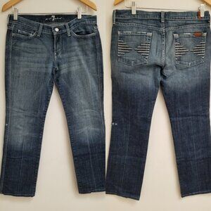 7 For All Mankind Colette Womens Distressed Medium Blue Jeans Size 30x29